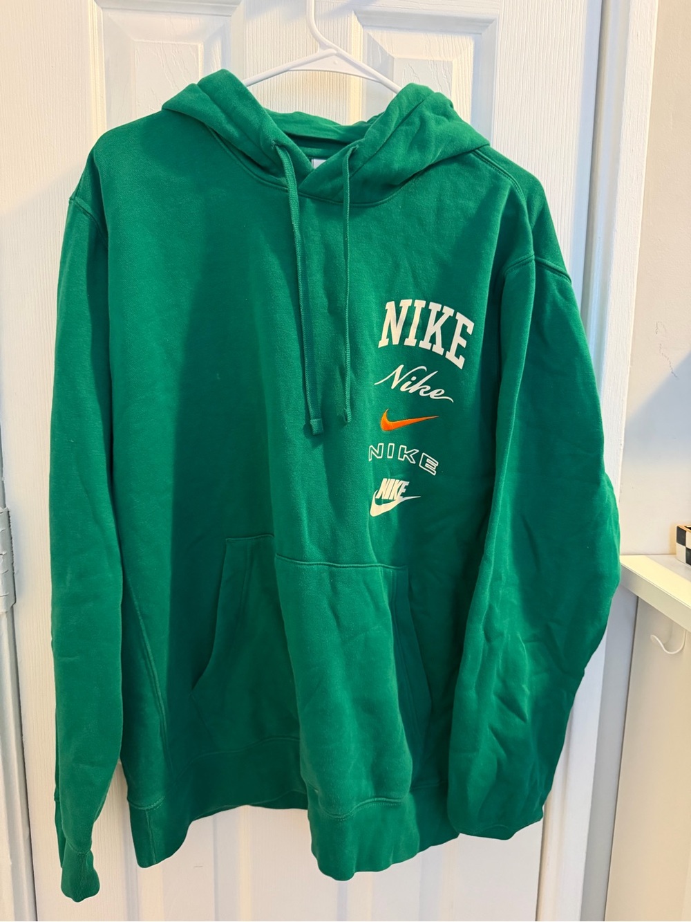 Nike Green Multiple Logo Pullover Hoodie